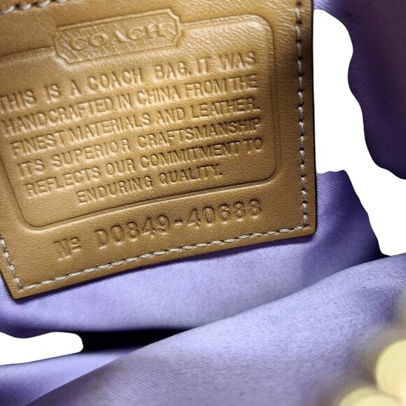 COACH Signature Canvas small crossbody bag in tan with turnlock - Picture 6 of 9